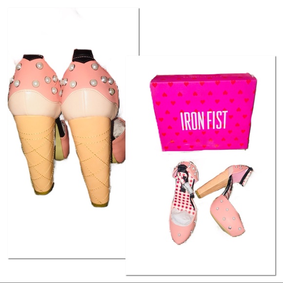 •HP•LAST 1•IRON FIST|NIB|Peaches & Cream Heels • - Picture 6 of 8